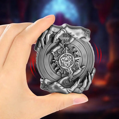 Creative Magic Hand Design Metal Dice Spinner 7-in-1 Dice Rotating Roller Entertainment Role Play Gaming Accessory Wedding Gift