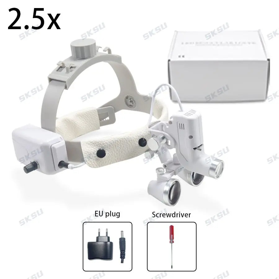 LED Dental LED Light Lamp Binocular Loupes Brightness Spot Adjustable Dental Lab 5W Headlamp for Surgical Headlight 2.5X 3.5X