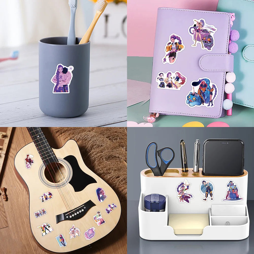 Kpop Demon Hunters Game Stickers Kids Toys DIY Notebook Motorcycle Phone Fridge Luggage Bike Cartoon Decals Graffiti