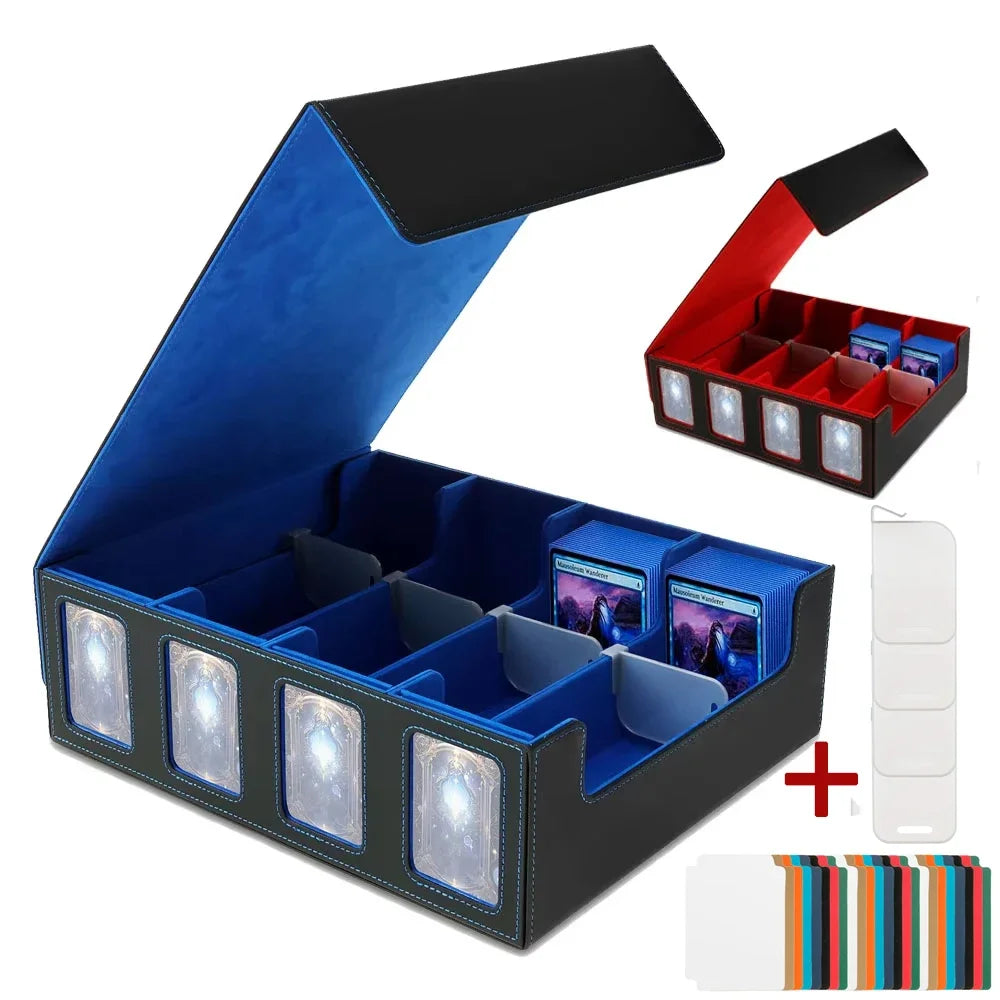 PU Leather Trading Card Storage Box Magnetic Closure Card Holder Game Collection Cards Case for Magic Game Cards Sports Cards