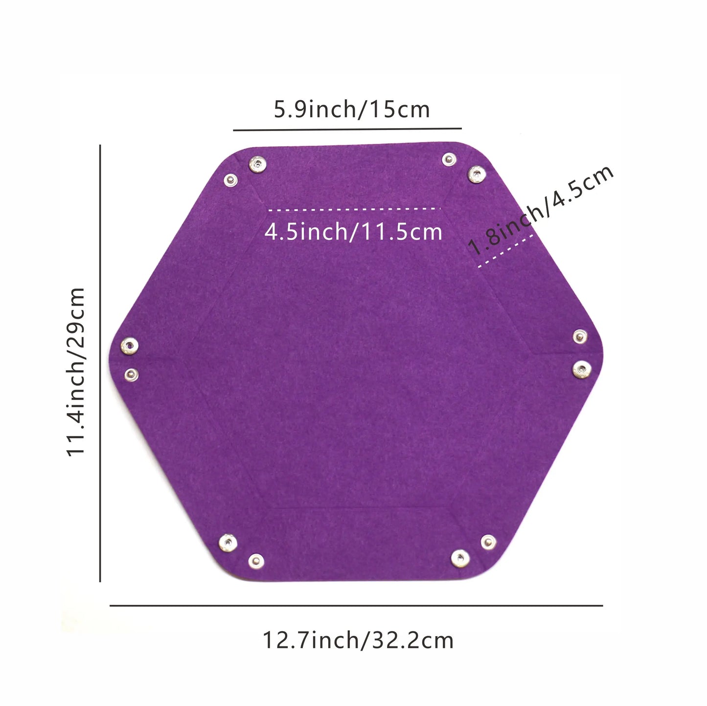 1PC Dice Tray Set Foldable Dice Trays Hexagon Dice Rolling Tray Felt Dice Holder for Dice Games Like RPG, and Other Table Games