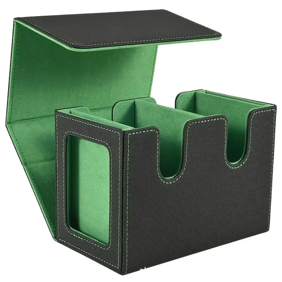 480+ Trading Card Deck Box  with 2pcs Toploader Double Window Commander Display Organizer for MTG TCG CCG Tabletop Gaming Deck
