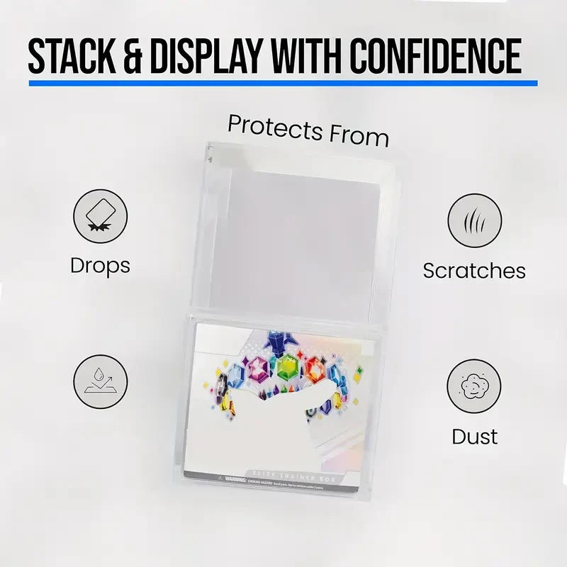 Acrylic stackable display box suitable for elite trainers, compatible with ETB high-quality rectangular storage box