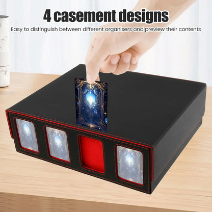 PU Leather Trading Card Storage Box Magnetic Closure Card Holder Game Collection Cards Case for Magic Game Cards Sports Cards