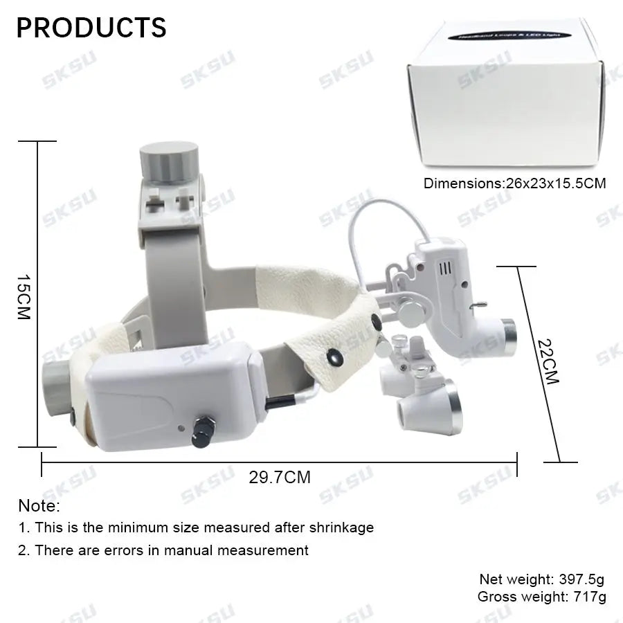 LED Dental LED Light Lamp Binocular Loupes Brightness Spot Adjustable Dental Lab 5W Headlamp for Surgical Headlight 2.5X 3.5X