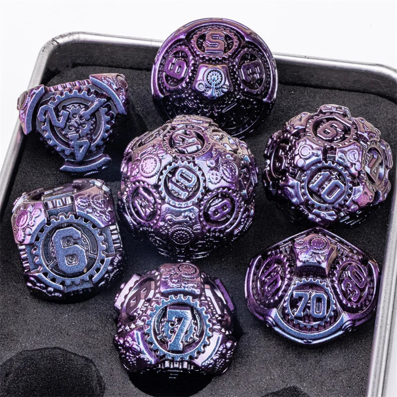 7pcs Dice Set DND Metal Dice Full Set Dice for Dungeons and Dragons Polyhedral Dice RPG Dice D&D Dice Gift