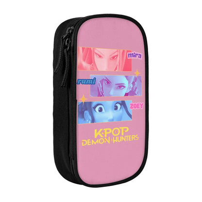 Kpop Demon Hunters Animated Kpop Films Pencil Case College Pencil Bag Students Zipper School Pencil Cases Pattern Stationery
