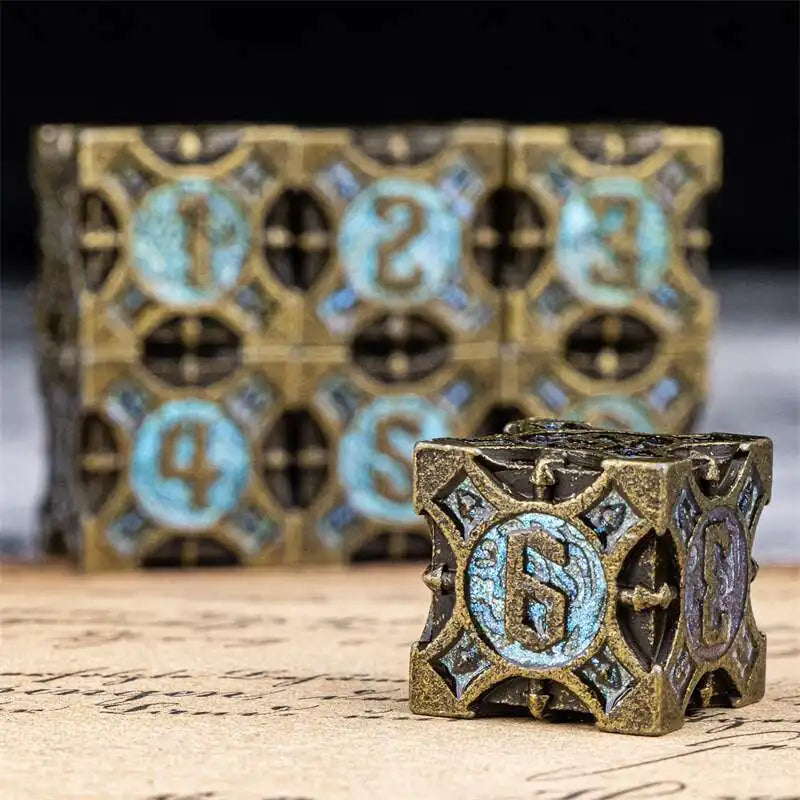 7pcs Dice Set DND Metal Dice Full Set Dice for Dungeons and Dragons Polyhedral Dice RPG Dice D&D Dice Gift