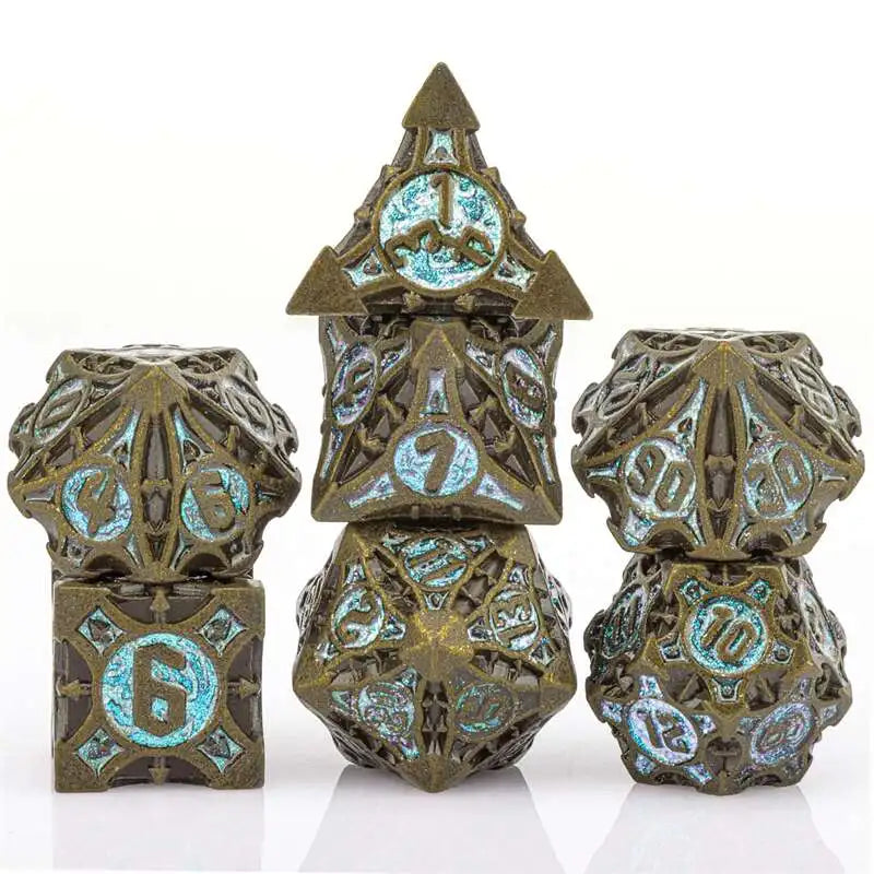 7pcs Dice Set DND Metal Dice Full Set Dice for Dungeons and Dragons Polyhedral Dice RPG Dice D&D Dice Gift