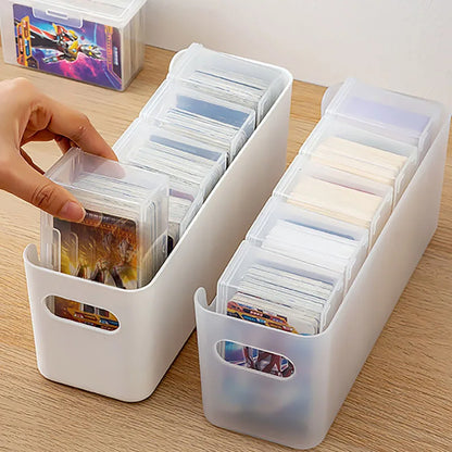 Plastic Card Storage Box Multifunctional Cards Orangizer Box Set with Dust Cover Household Organizer for Storing PTCG/MTG Cards