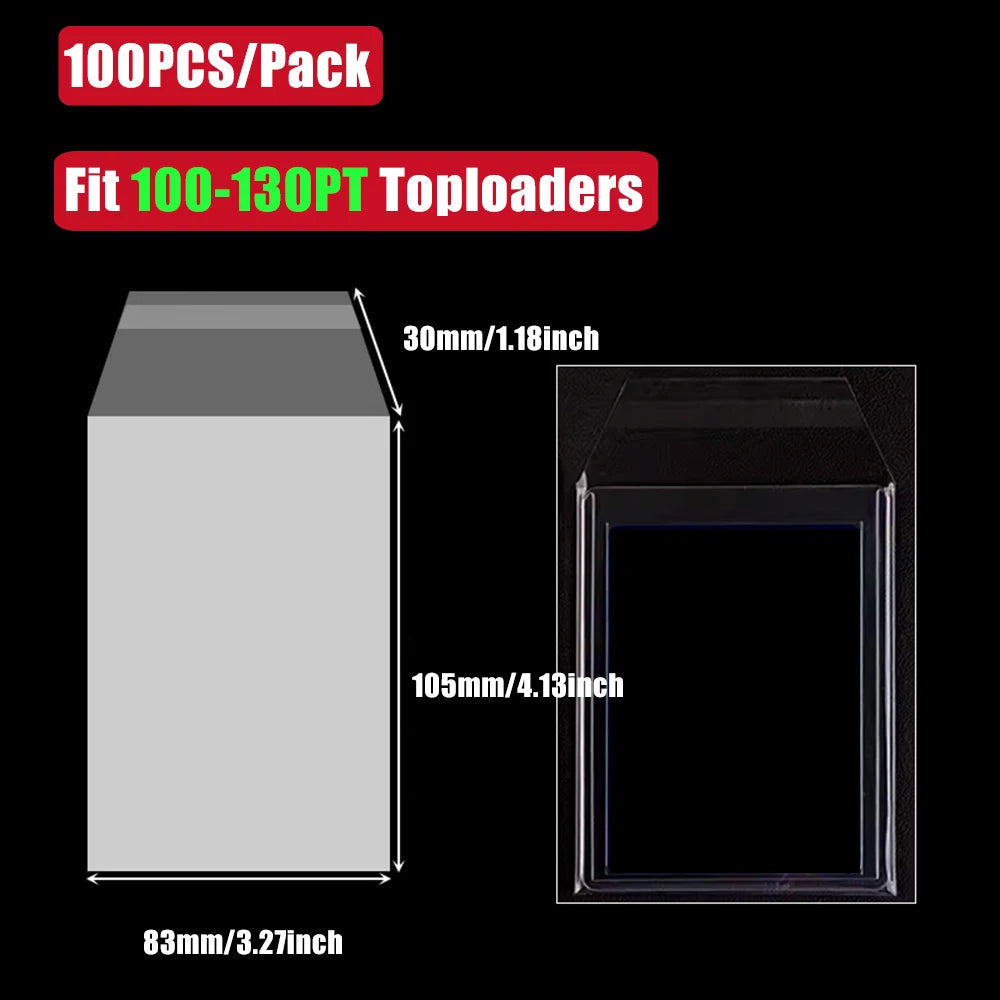 100pcs Pack Graded Card Card Holders Sleeves Bags, Fits For PSA/BGS/SGC/CGC Graded Card, 35PT-180PT Card Holder Toploader