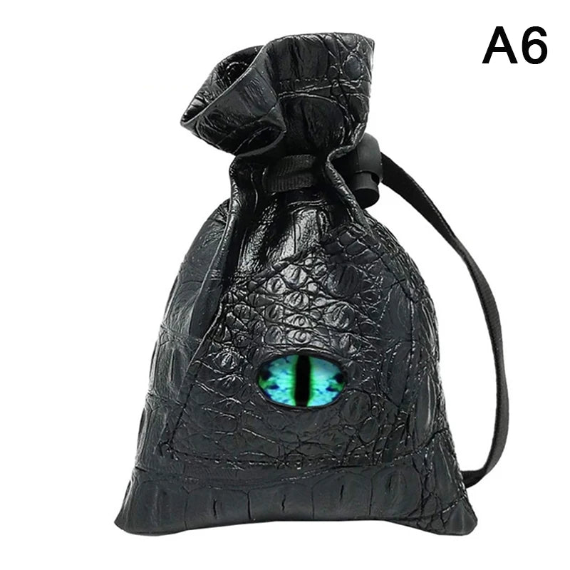 Drawstring Dice Bag PU Leather DND Dice Pouch Tarots Oracle Cards Storage Bag Gift Coins Jewelry Accessories Dice Bag