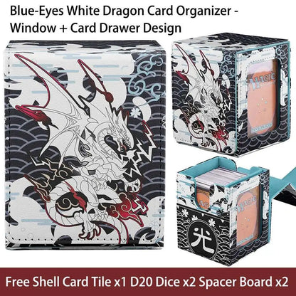 TCG Deck Box 100+ PU Windowed Single Deck PTCG DCG Tabletop Gametrading Cards Storage Box Free 35tp Shell Deck 2 Spacers  2 Dice