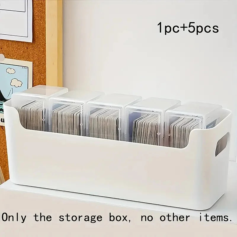 Plastic Card Storage Box Multifunctional Cards Orangizer Box Set with Dust Cover Household Organizer for Storing PTCG/MTG Cards
