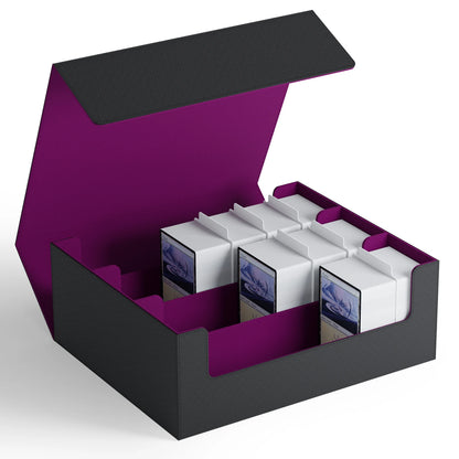 Trading card storage box, can hold 1800+ single decks, magnetic closure PU leather card box, fits for TCG,Yugion cards