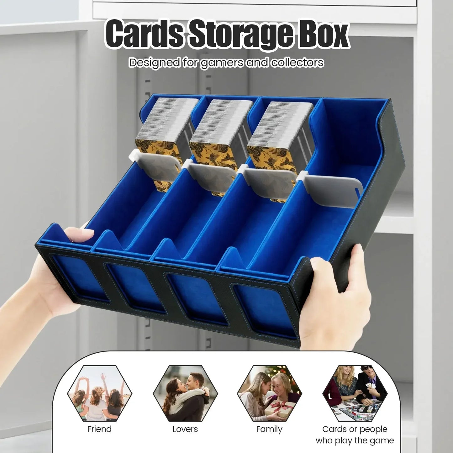 PU Leather Trading Card Storage Box Magnetic Closure Card Holder Game Collection Cards Case for Magic Game Cards Sports Cards