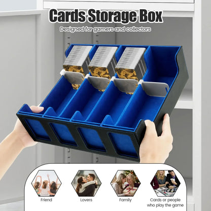 PU Leather Trading Card Storage Box Magnetic Closure Card Holder Game Collection Cards Case for Magic Game Cards Sports Cards