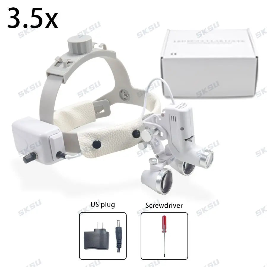 LED Dental LED Light Lamp Binocular Loupes Brightness Spot Adjustable Dental Lab 5W Headlamp for Surgical Headlight 2.5X 3.5X