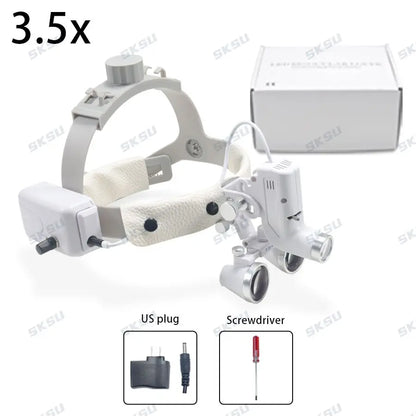 LED Dental LED Light Lamp Binocular Loupes Brightness Spot Adjustable Dental Lab 5W Headlamp for Surgical Headlight 2.5X 3.5X