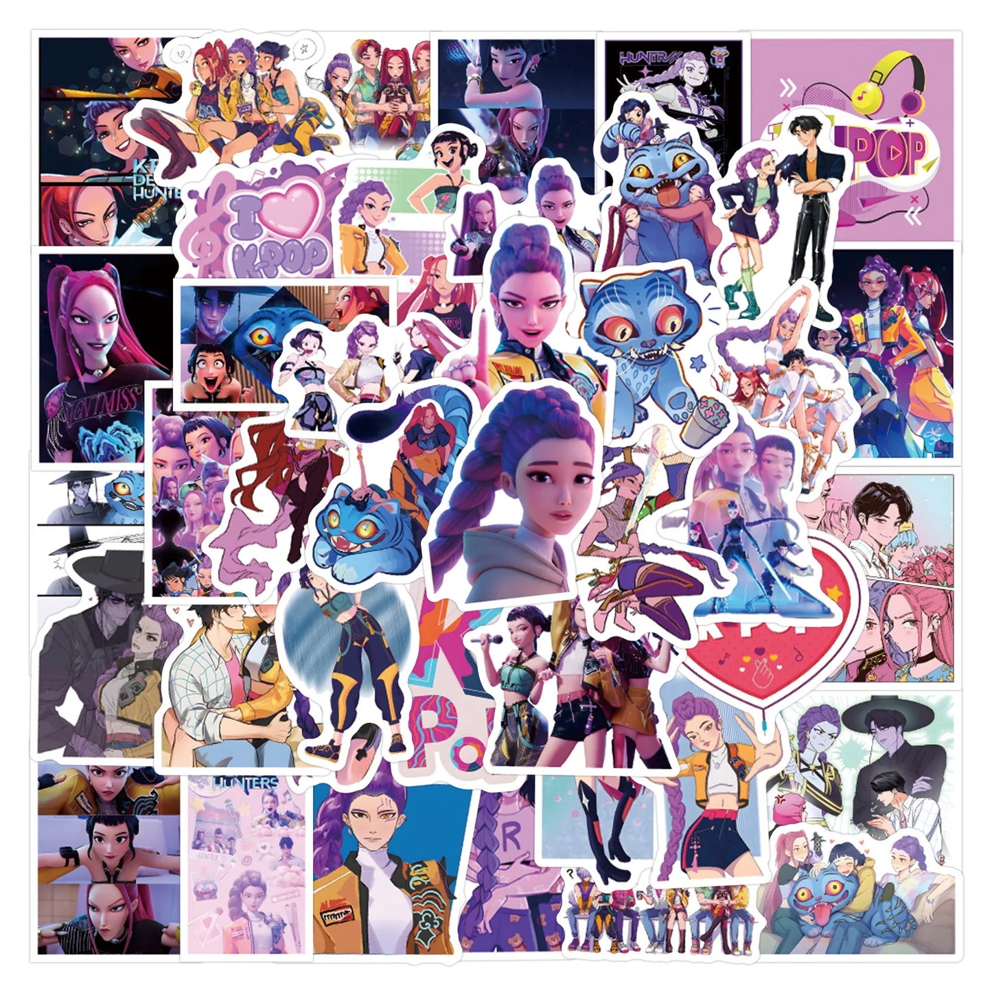 Kpop Demon Hunters Game Stickers Kids Toys DIY Notebook Motorcycle Phone Fridge Luggage Bike Cartoon Decals Graffiti
