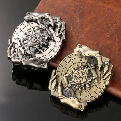 Creative Magic Hand Design Metal Dice Spinner 7-in-1 Dice Rotating Roller Entertainment Role Play Gaming Accessory Wedding Gift