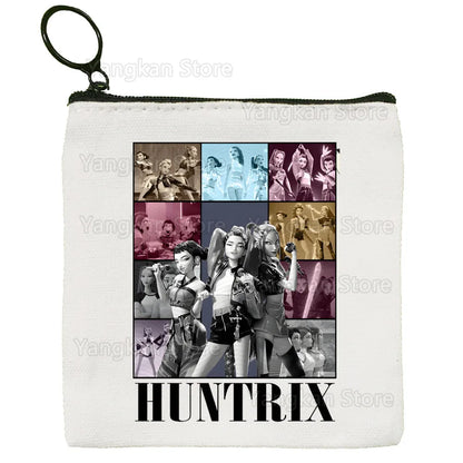 Kpop Demon Hunter K Pop Huntrix Kpop Cartoon Canvas Bag Design Canvas Simple and Fashionable Storage Bag
