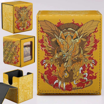 Deck Box TCG Card Storage Box Anime Card Game Dragon-Themed Card Holder With Cool Design Sky Dragon Design For Anime Cards Games