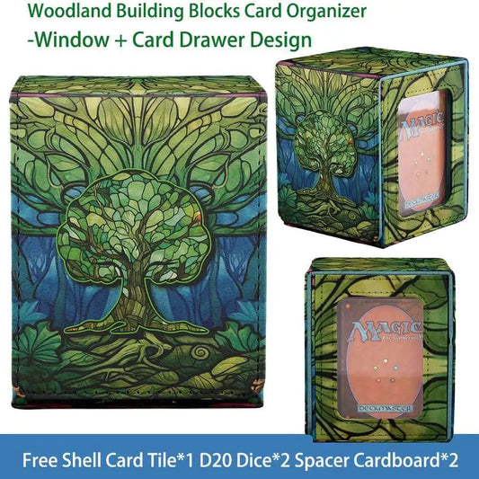 TCG Deck Box 100+ PU Windowed Single Deck PTCG DCG Tabletop Gametrading Cards Storage Box Free 35tp Shell Deck 2 Spacers  2 Dice