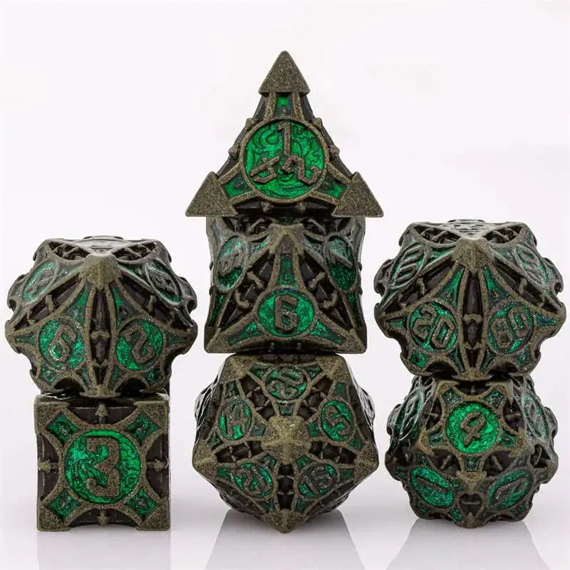 7pcs Dice Set DND Metal Dice Full Set Dice for Dungeons and Dragons Polyhedral Dice RPG Dice D&D Dice Gift